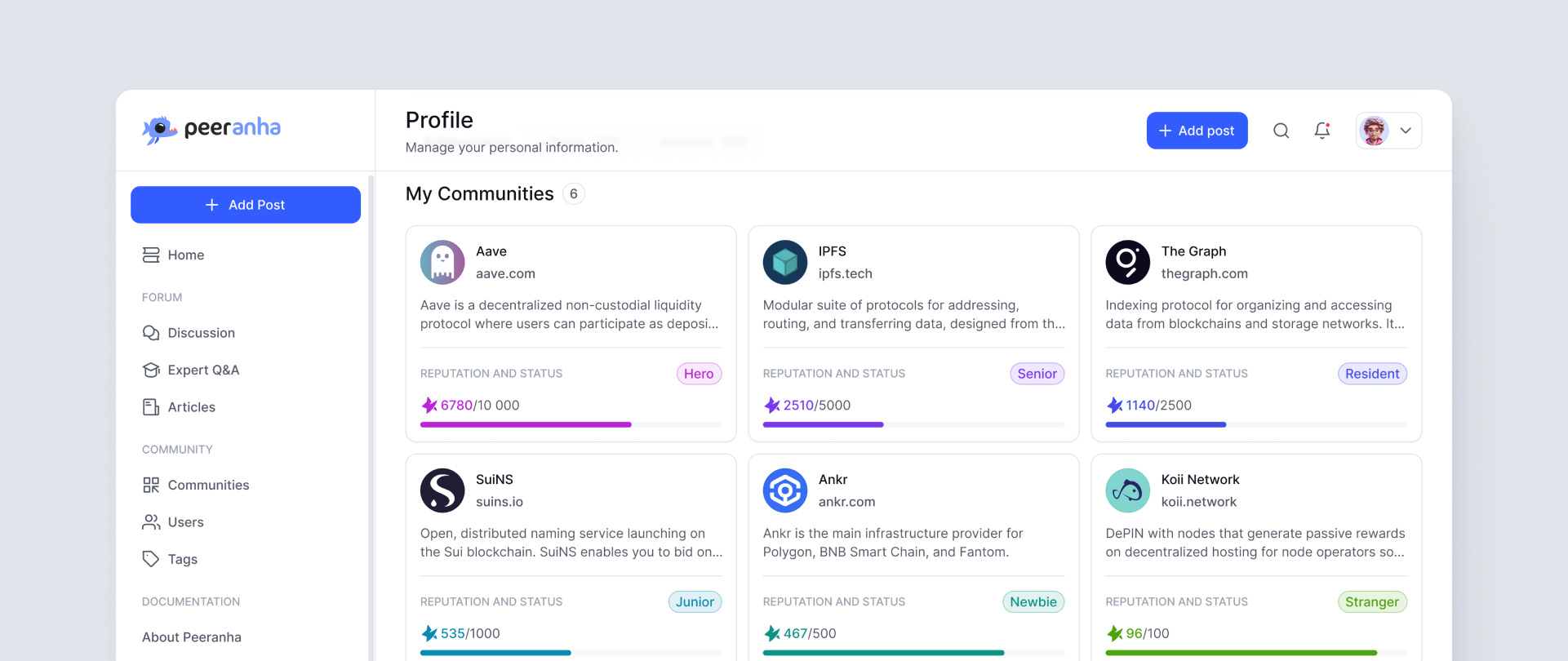 Web3 Communities on Peeranha