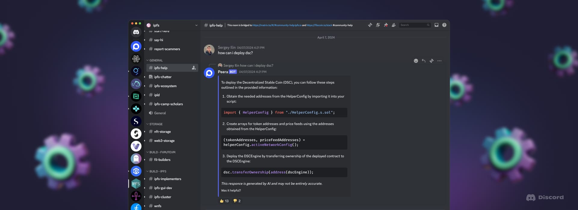 Peera AI Bot for Your Discord Server