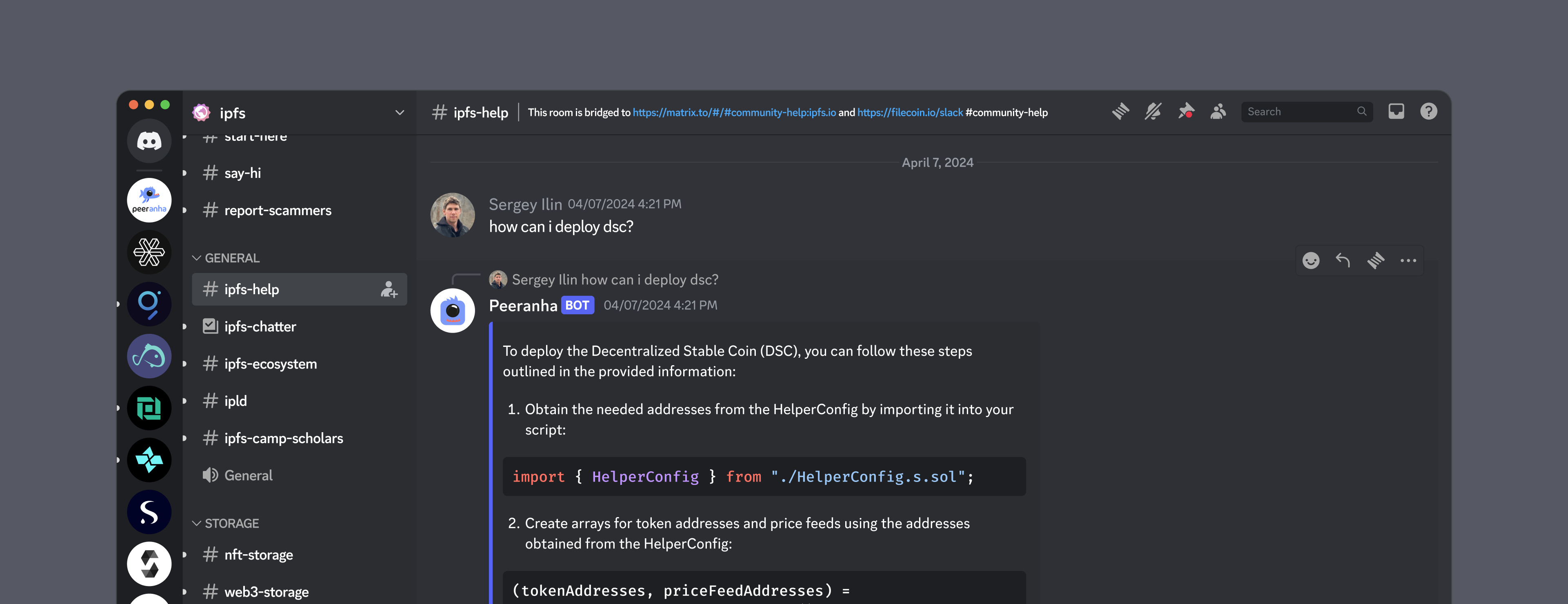 Peeranha Discord AI Bot